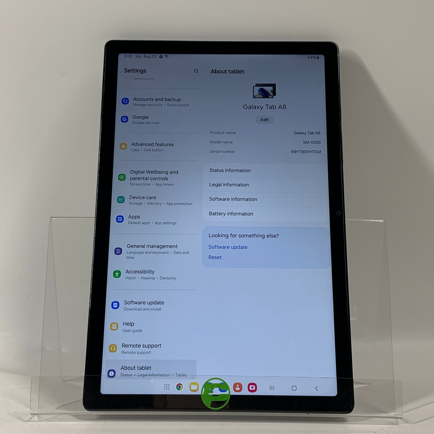 WiFi Only Samsung Galaxy Tab A8 10.5" 32GB Graphite SM-X200