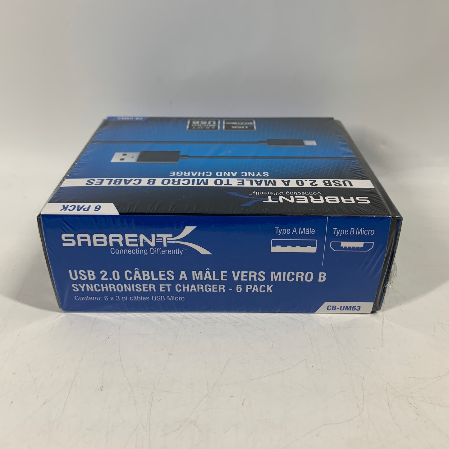 New Sabrent USB 2.0 A Male to Micro B Cables Cable CB-UM63 BUNDLE OF 5