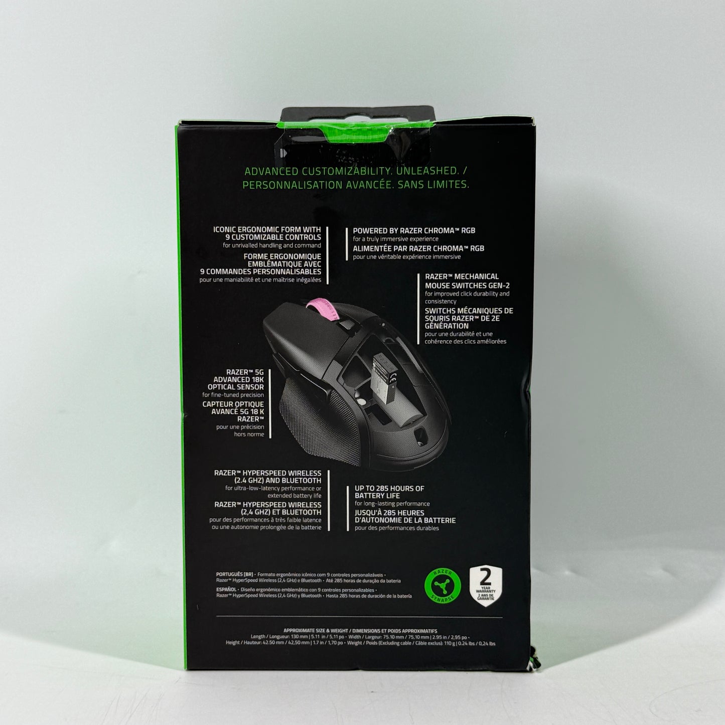 New Razer Basilisk v3 X Hyperspeed Customizable Wireless Gaming Mouse RZ01-0487