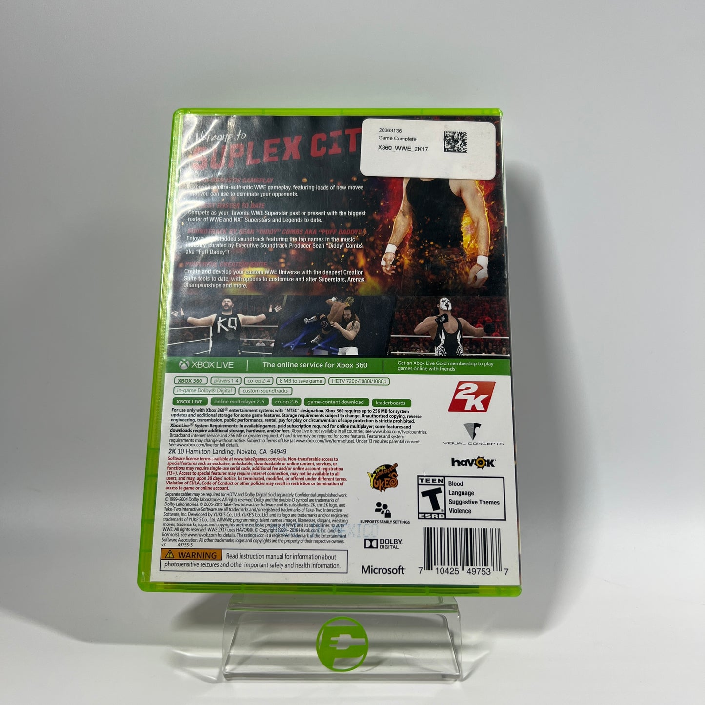 WWE 2K17 (Microsoft Xbox 360, 2016)