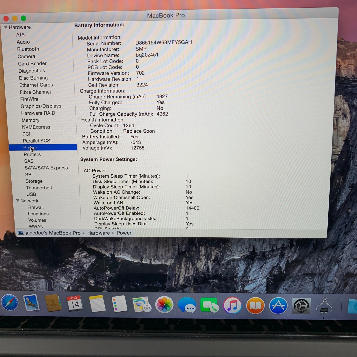 2015 Apple MacBook Pro 13.3" i5 2.7GHz 8GB RAM 256GB SSD Silver A1502