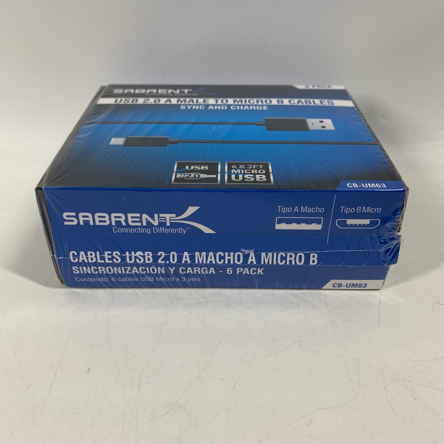 New Sabrent USB 2.0 A Male to Micro B Cables Cable CB-UM63 BUNDLE OF 5