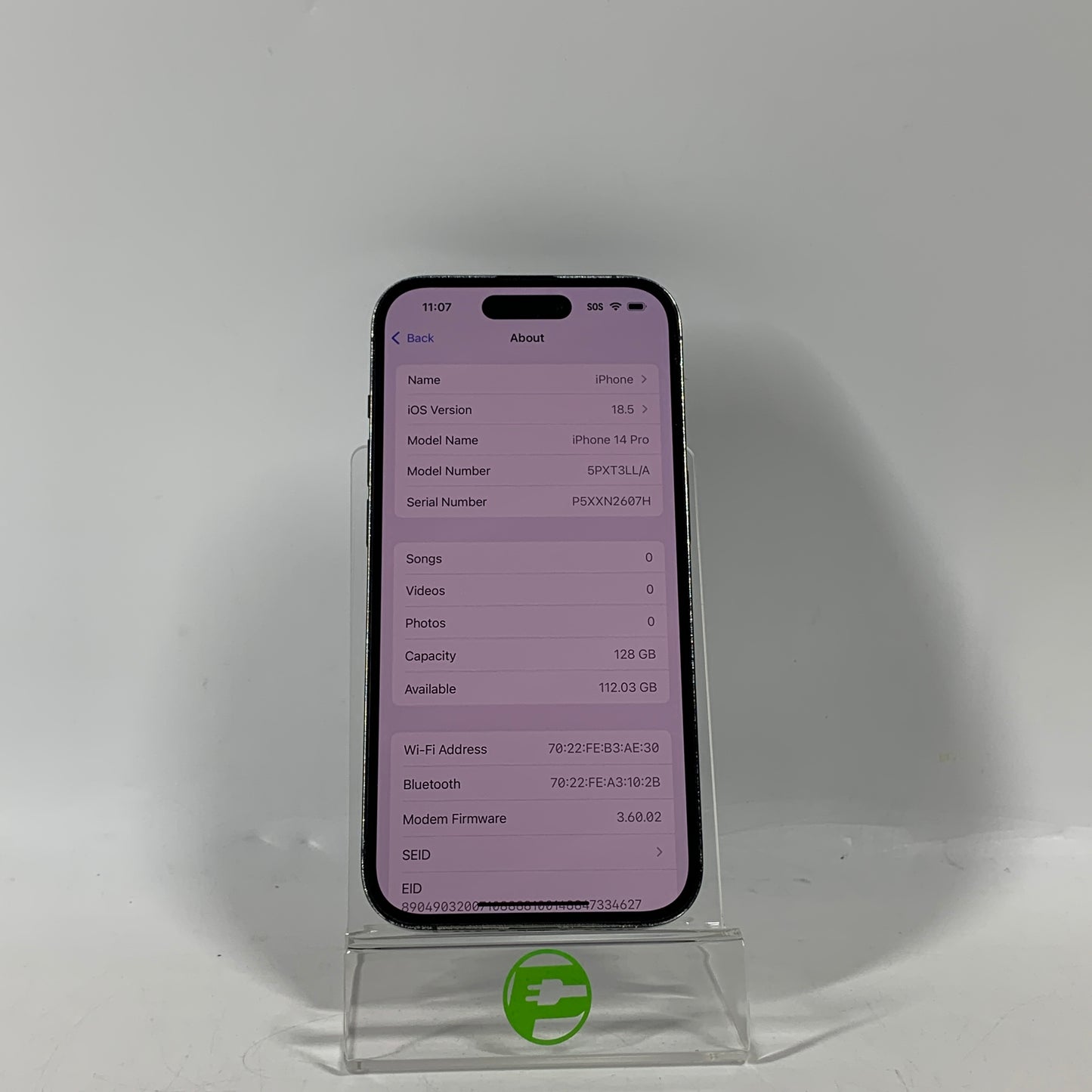 Unlocked Apple iPhone 14 Pro 128GB 18.5 Space Black 5PXT3LL/A