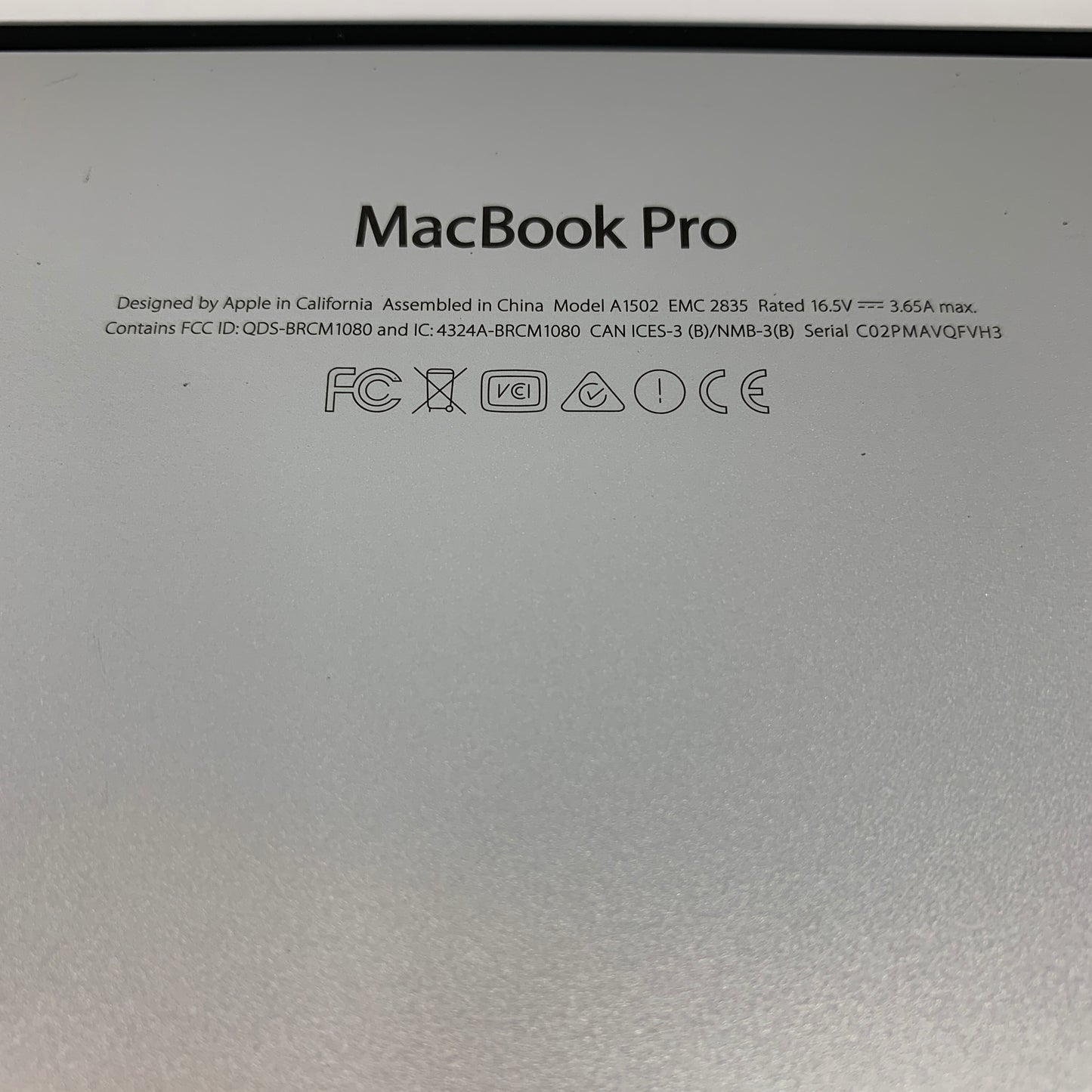 2015 Apple MacBook Pro 13.3" i5 2.7GHz 8GB RAM 256GB SSD Silver A1502