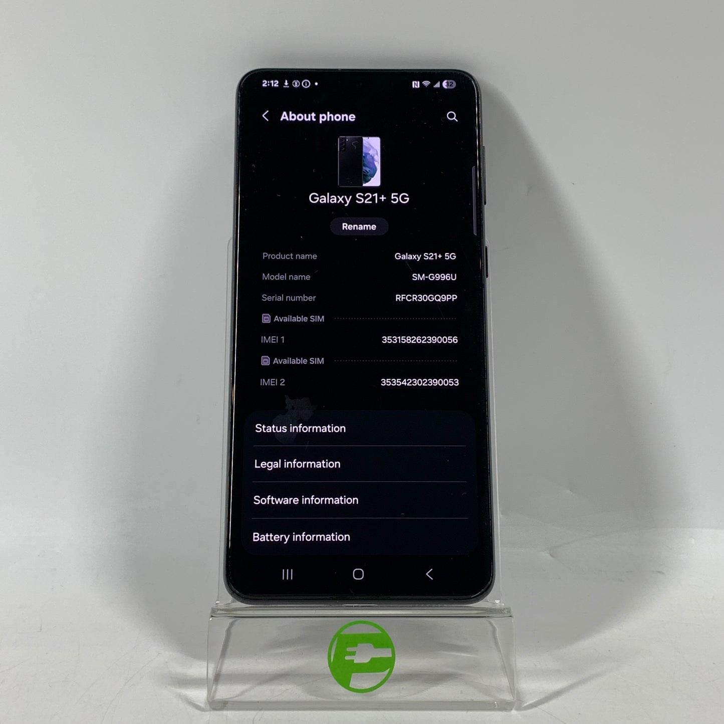Verizon Samsung Galaxy S21 Plus 5G 8GB RAM 128GB SM-G996UZKV Absolute Black