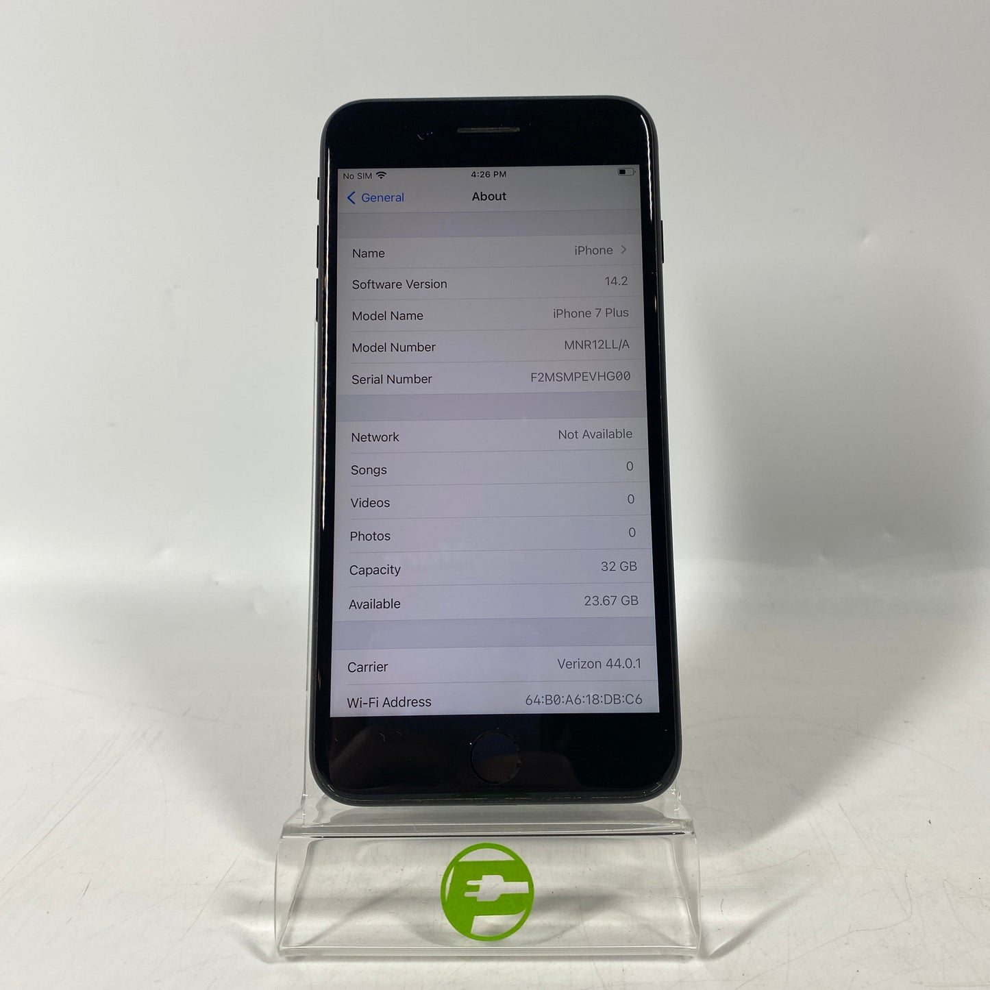 Unlocked Apple iPhone 7 Plus 32GB 14.2 Black MNR12LL/A