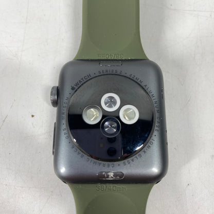 GPS Only Apple Watch Series 2 42MM Space gray Aluminum Black Sport Band A1758