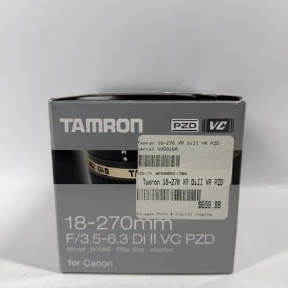 New Tamron 18-270mm F/3.5-6.3 Di II VC PZD For Canon EF Mount