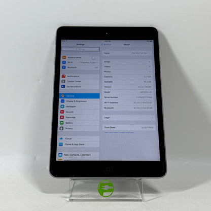 WiFi Only Apple iPad Mini 1st Gen 16GB 9.3.5 Space Gray MF432LL/A
