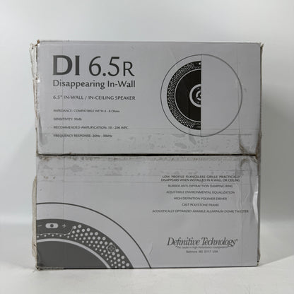 New Definitive Technology DI 6.5r Disappearing In-Wall/In-Ceiling Speaker Black INWALLDI6.5R