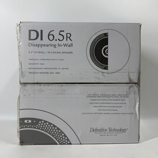 New Definitive Technology DI 6.5r Disappearing In-Wall/In-Ceiling Speaker Black INWALLDI6.5R