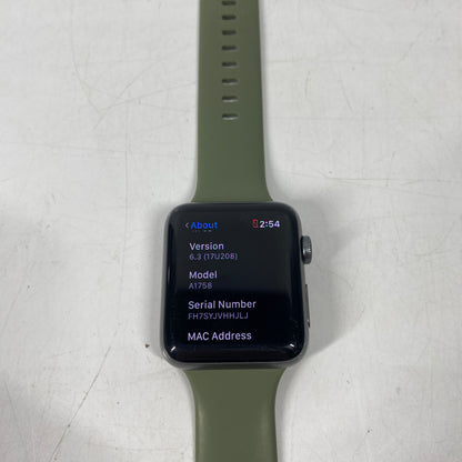 GPS Only Apple Watch Series 2 42MM Space gray Aluminum Black Sport Band A1758