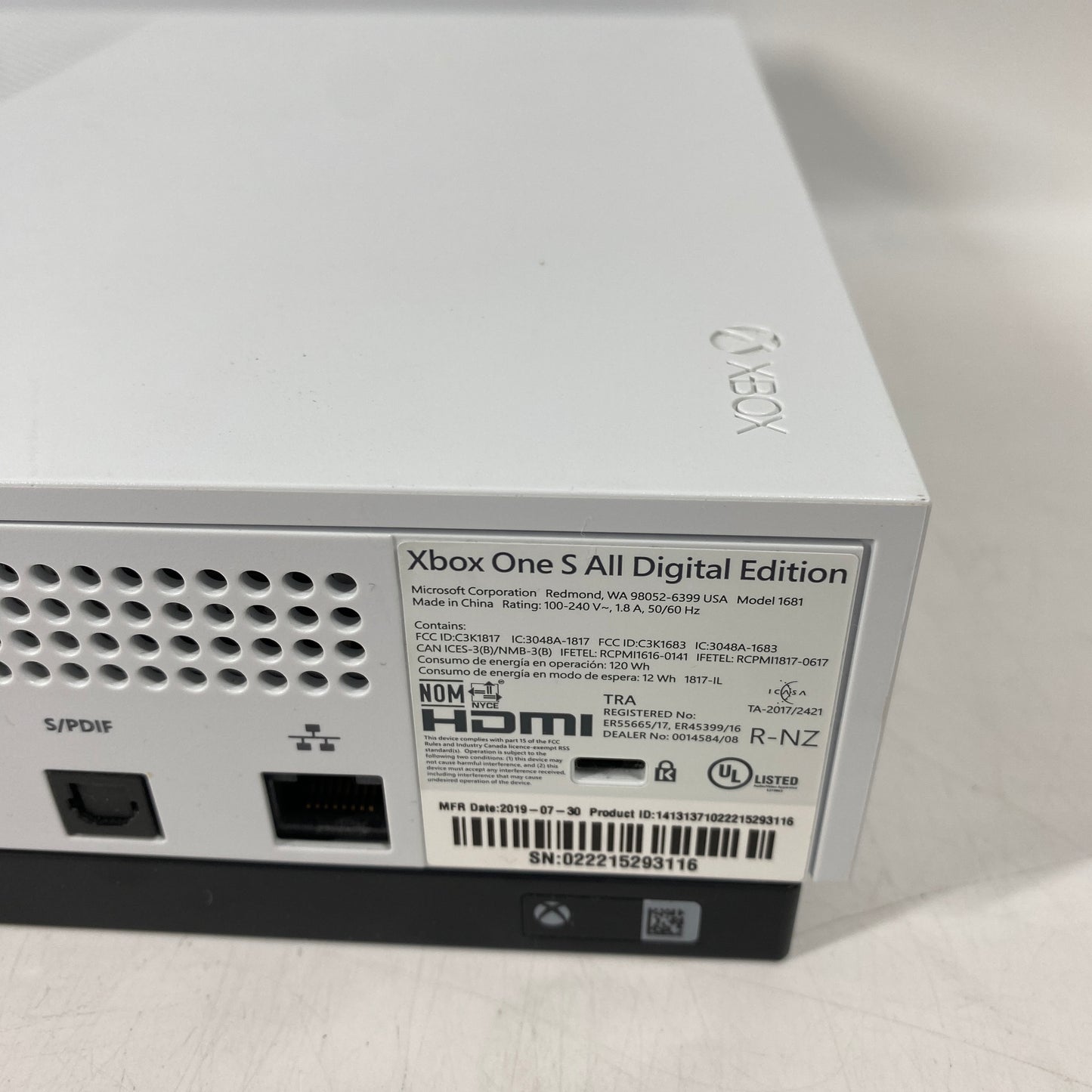 Microsoft Xbox One S All-Digital 1TB Console Gaming System White 1681