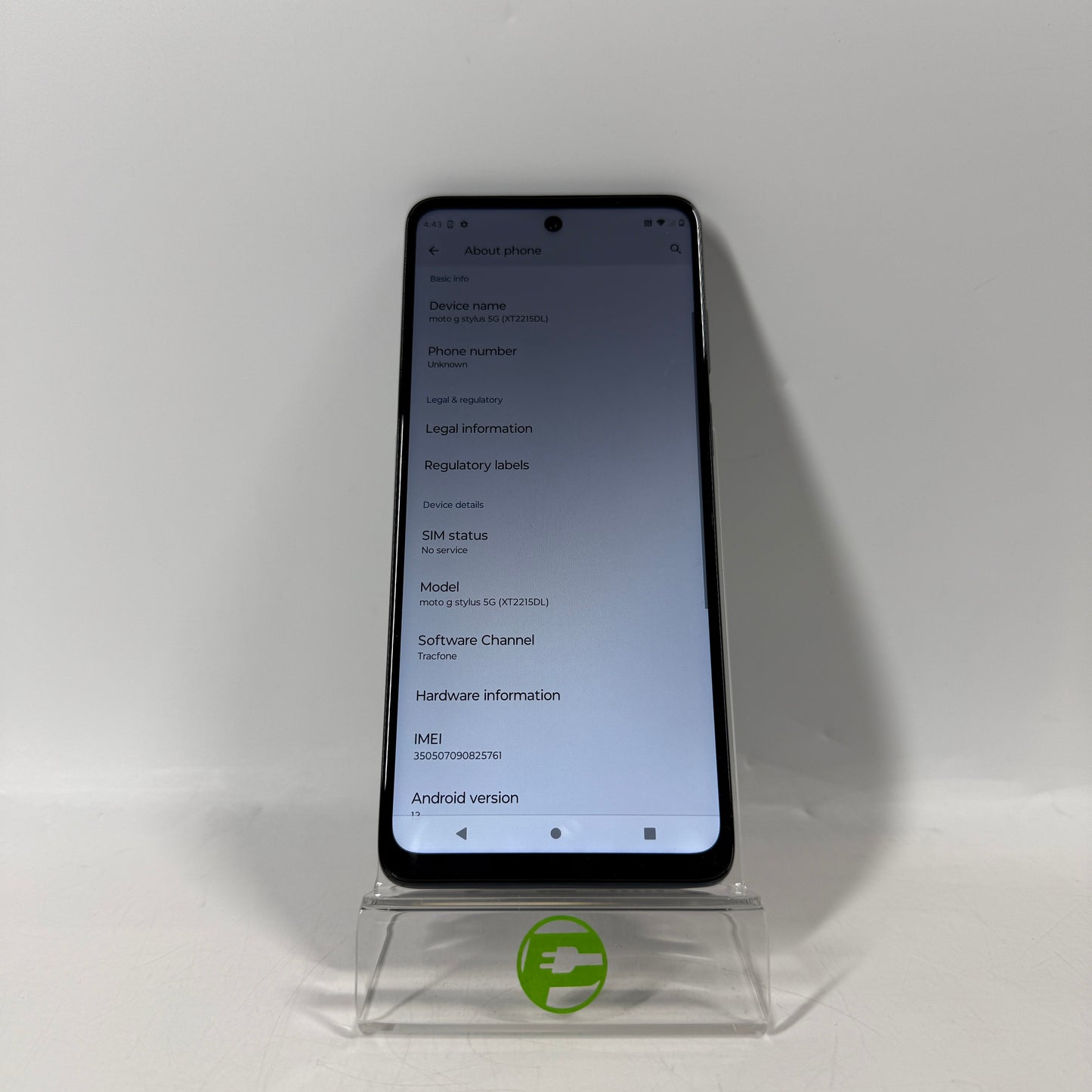 TracFone Motorola Moto G Stylus 5G 128MB 13 Black XT2215DL