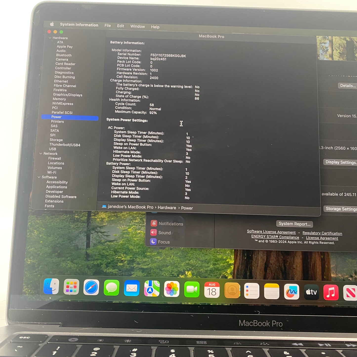 2020 Apple MacBook Pro 13.3" M1 8C GPU 3.2GHz 8GB RAM 256GB SSD A2338