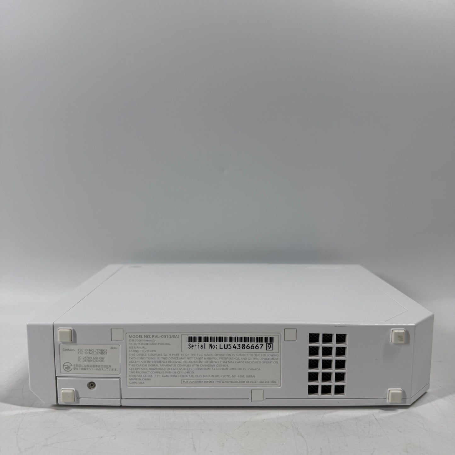 Nintendo Wii Video Game Console RVL-001 White