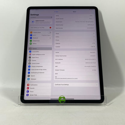 Unlocked Apple iPad Pro 12.9" 5th Gen 2TB Space Gray MHP34LL/A