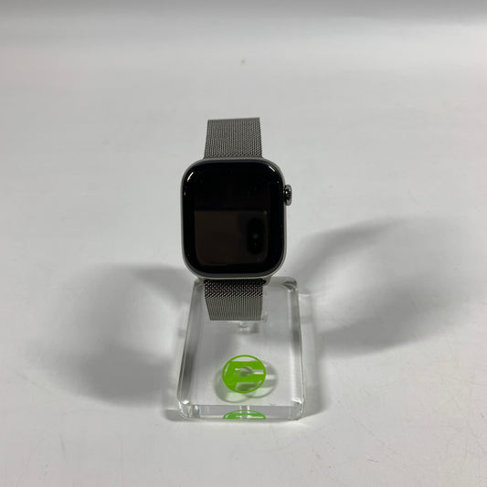 Unlocked Apple Watch Series 10 42MM Natural Titanium Stainless Milanese Loop 