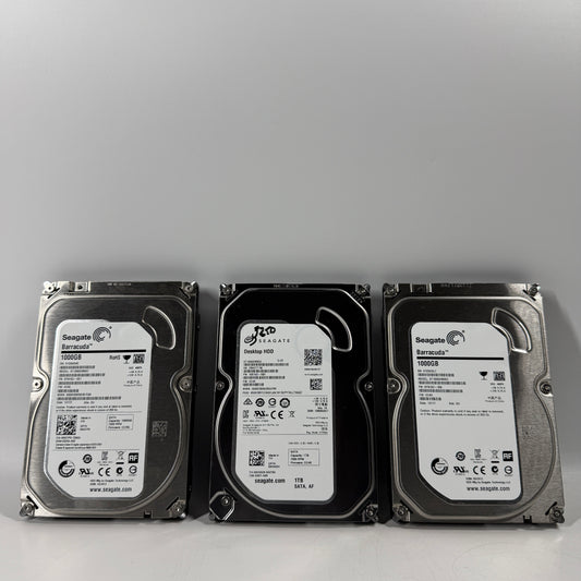 Lot of 3 Seagate 3.5" Barracuda 1TB SATA III 6Gbps HDD ST1000DM003